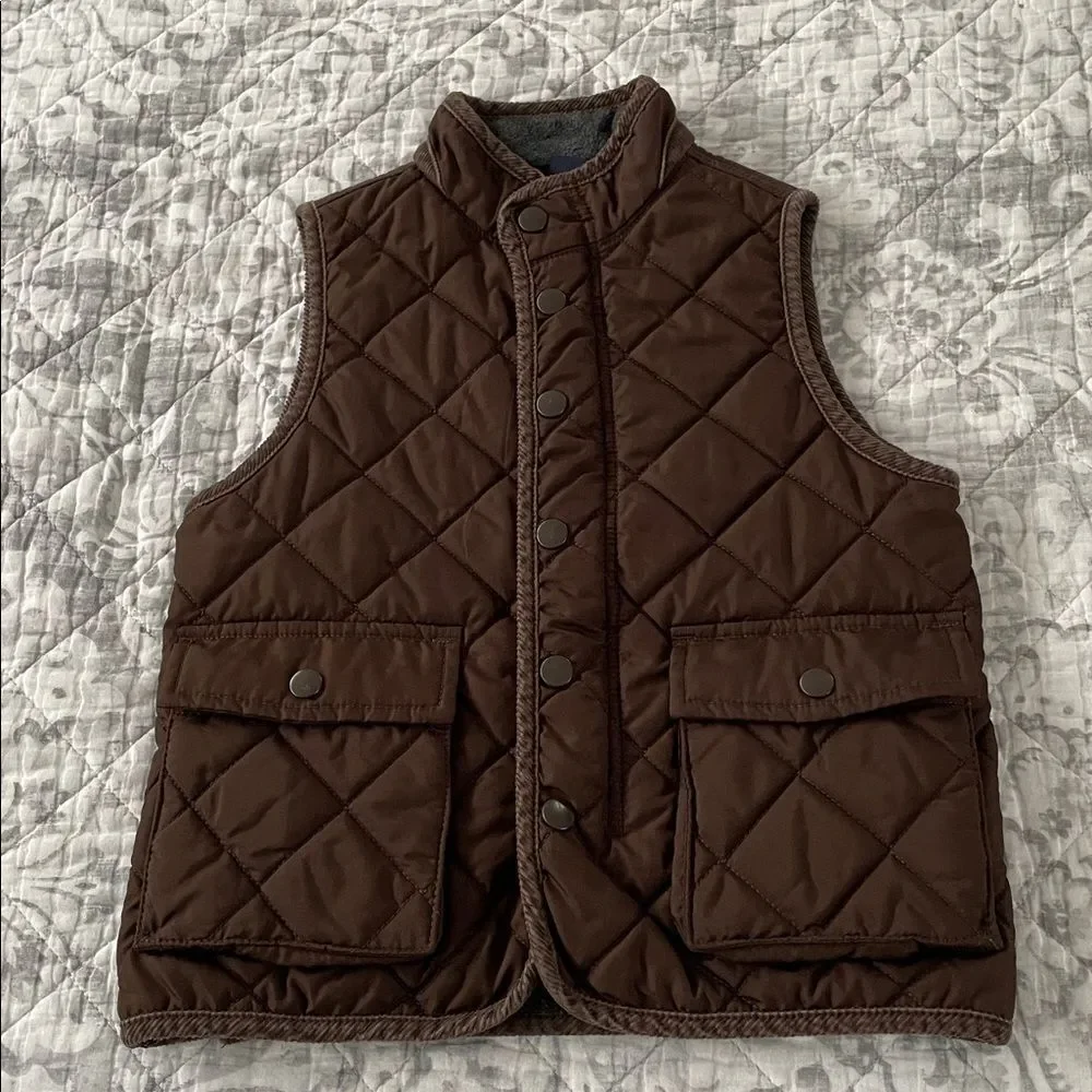 Baby Gap Brown Quilted Vest with Pockets size 5 years